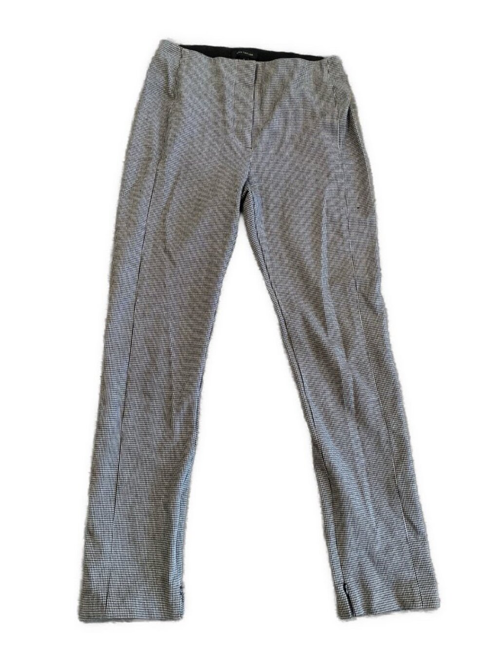 Ann Taylor Black White Houndstooth High Rise Slim Ankle Pants Stretch 4 Small